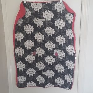 Carseat Canopy pink and black and white design.